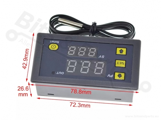 Automatic temperature controller W3230 with display 24VDC (relay) 